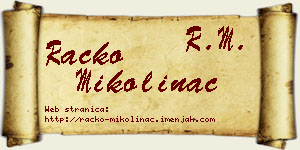 Racko Mikolinac vizit kartica